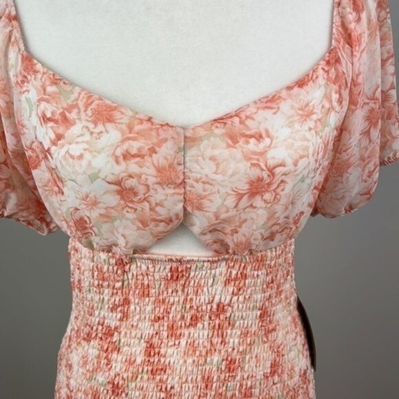 J for Justify Floral Smocked Mini Dress Size Large NWT - Picture 3 of 7